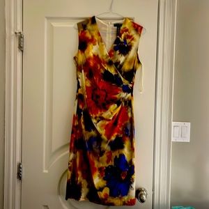 Women’s Ralph Lauren dress just below the knee. Multicolored floral.